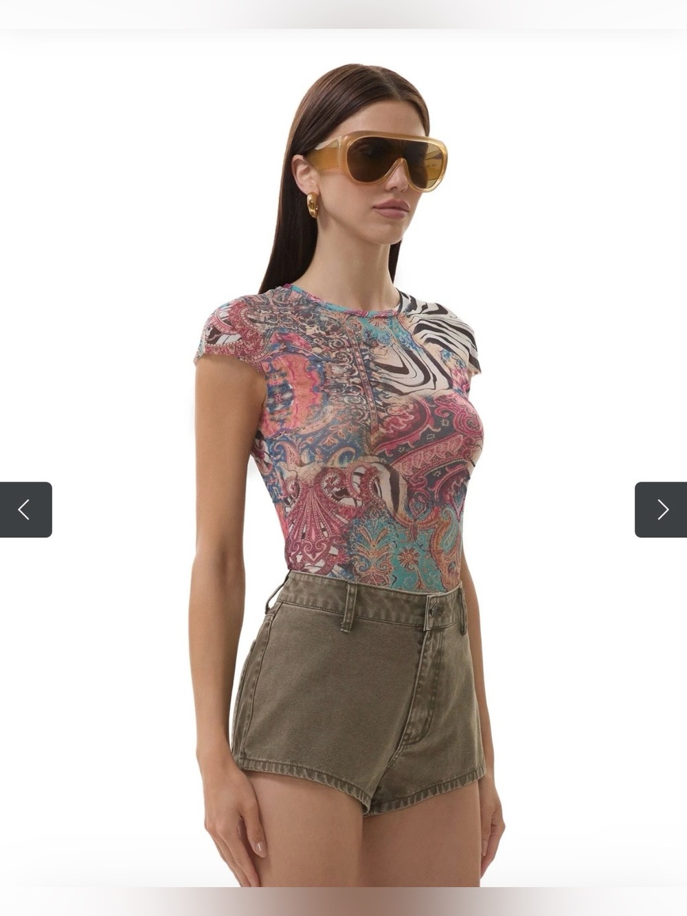 NWT AFRM Nina Top in Gilded Paisley